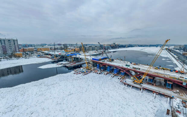 На Большом Смоленском мосту смонтированы ортотропные плиты всех пролетов