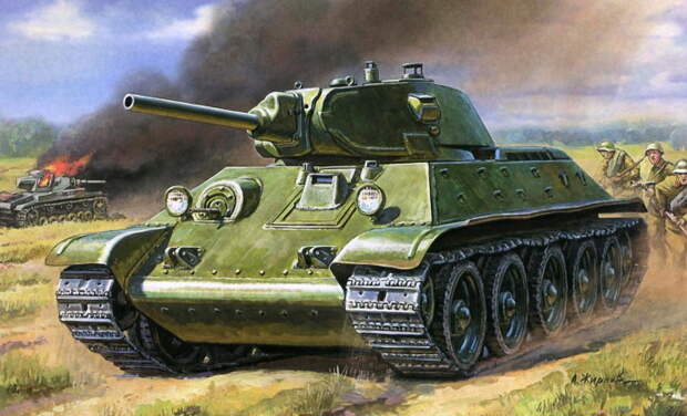 Советский средний танк Т-34 с орудием 76 мм. | Фото: 1zoom.ru.
