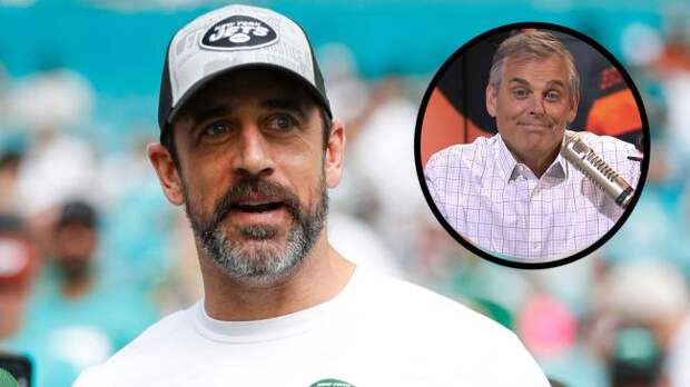 colin cowherd and aaron rodgers collage