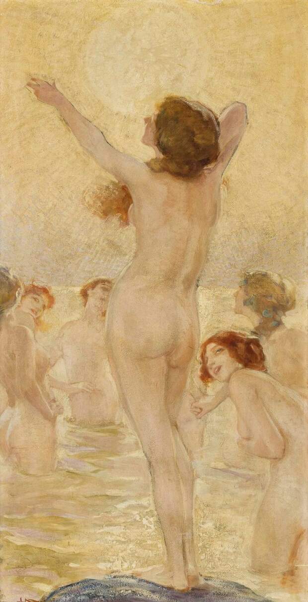 3_Купальщицы (Bathers)_89 х 44.5_х.,м._Частное собрание.jpg