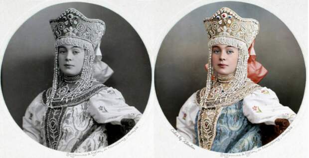 Цветные фото с бала 1903 года (подборка)