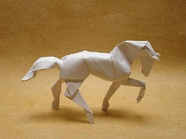 оригами лошадь из бумаги