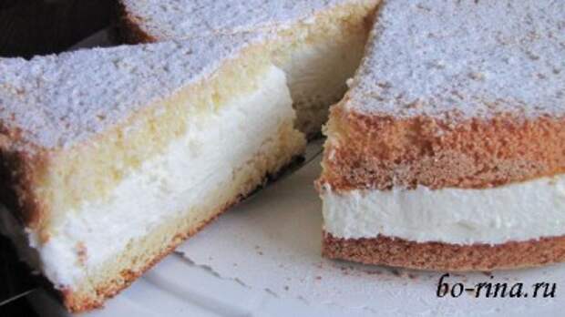 Бисквитный торт с творожно-сливочным кремом