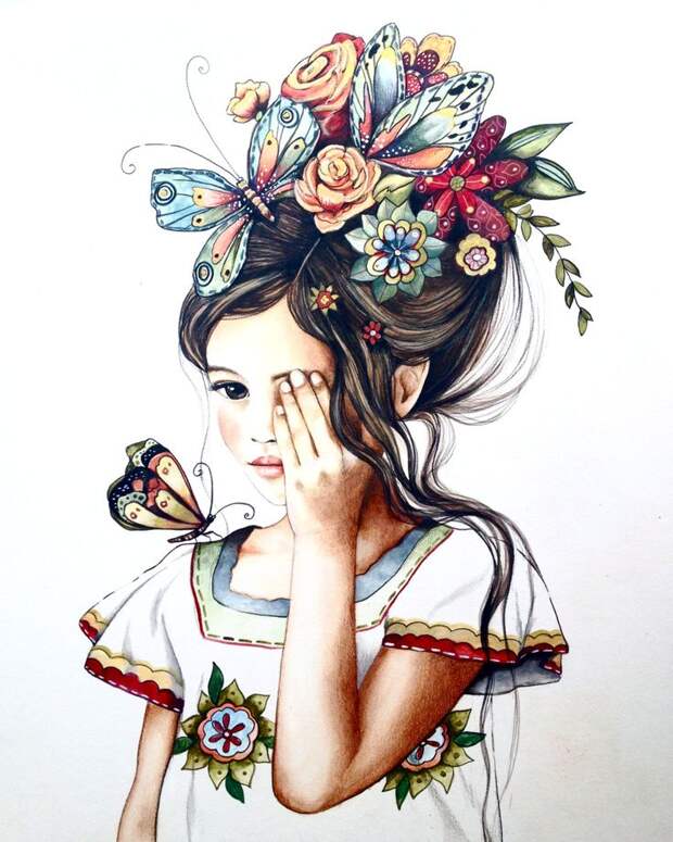 flowers in her hair.. by claudiatremblay on Etsy