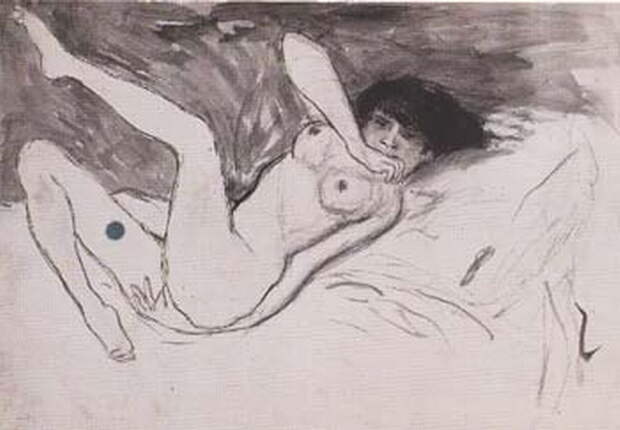 Пабло Пикассо. Лежащая обнаженная. 1902 год