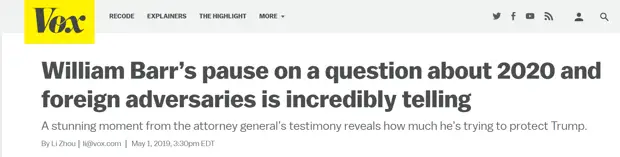 Толкование Барра: почему демократы требуют отставки генпрокурора США из-за доклада Мюллера