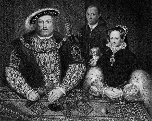 Генрих VIII с дочерью Марией и шутом