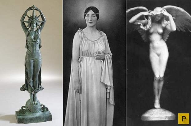 Одри Мэнсон и скульптуры с ее изображением.