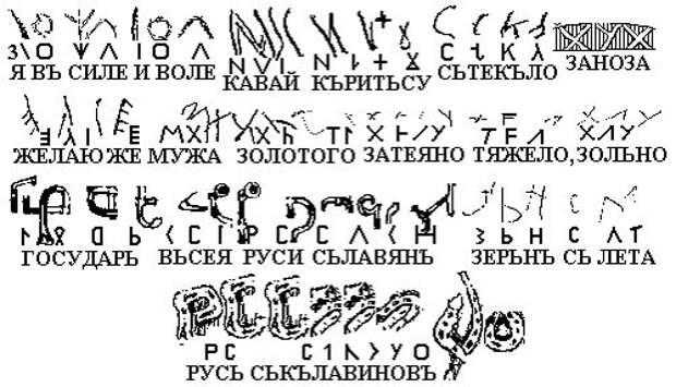Славянская слоговая руница. /изображение взято из открытых источников/