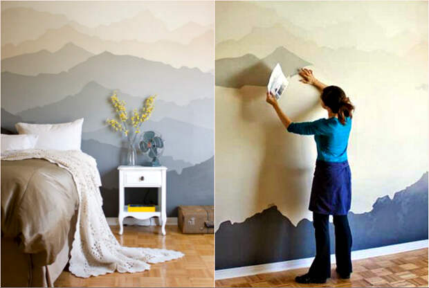 Необычная покраска стен.
