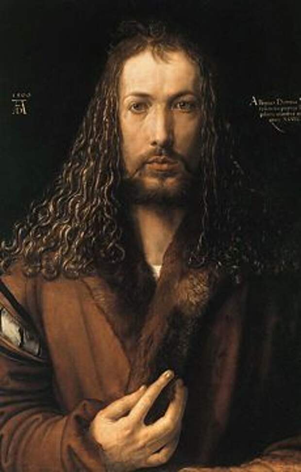 Фото. Фрагмент картины Альбрехта Дюрера "Автопортрет Дюрера в зрелые годы", 1500.