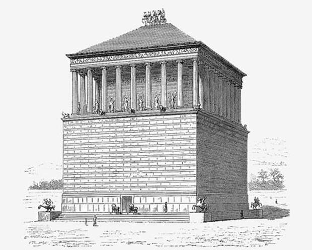рисунок мавзолея в Галикарнасе