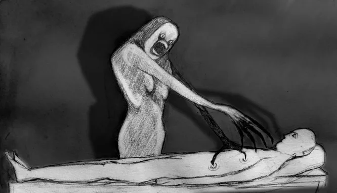 Таинственные сущности, являющиеся при сонном параличе – чрезвычайно популярное явление. Галлюцинация может быть настолько отчётлива, что затронет все органы чувств, а не только зрение или слух.