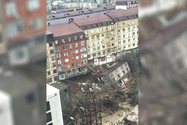 "Блог Дагестана": в Махачкале из-за наводнения обрушился дом с жильцами