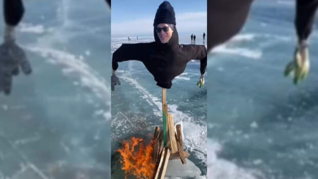 На Байкале после скандала с облизыванием льда сожгли чучело певца Shaman