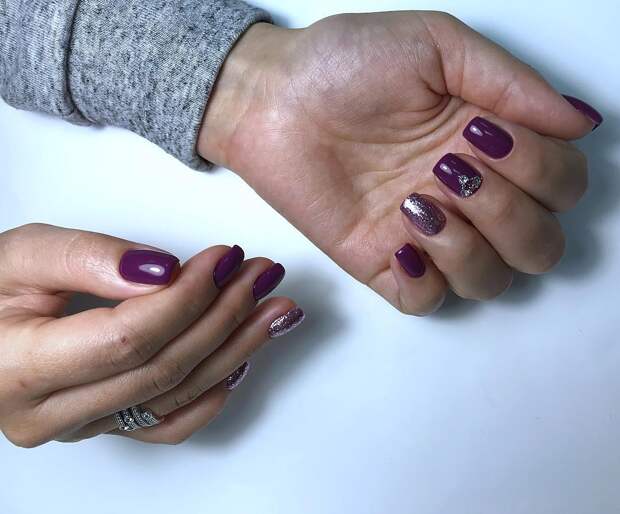 Баклажановый маникюр: 60 великолепных и загадочных идей