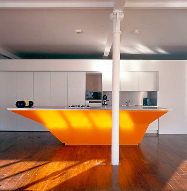 a em orange kitchen island