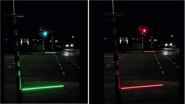 Пешеходный переход с LED-полосой