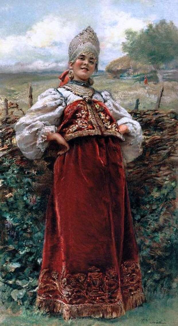 У околицы. Маковский К.Е. У околицы. Маковский К.Е.