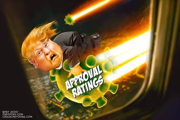 Уровень одобрения Трампа упал до 45%. Снижение рейтинга хозяина Белого дома аналитики связывают с ухудшением экономической ситуации в Штатах из-за пандемии COVID-19 и удешевлением нефти