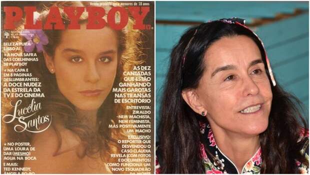 Луселия Сантуш на обложке Playboy в 1980 году и в наше время