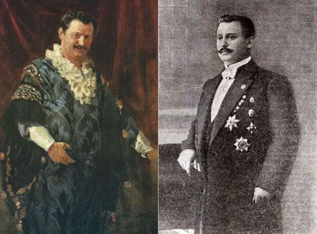 Слева – И. С. Куликов. Портрет А. Л. Дурова, 1911. Справа – А. Л. Дуров, фото | Фото: circuspedia.org