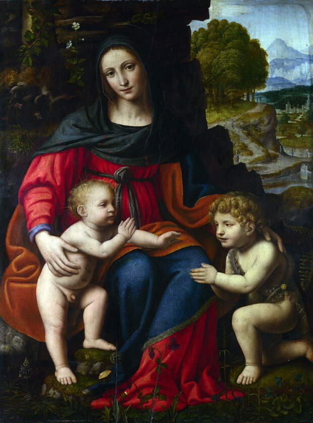 Bernardino Luini - The Virgin and Child with Saint John. Национальная галерея, Часть 1