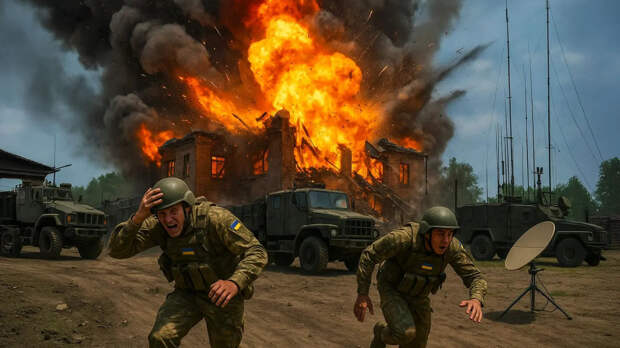 Мощный пожар в Киев после прилёта сняли на видео