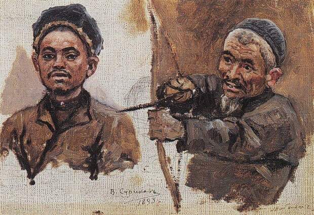 Головы татар (старика и молодого). 1893