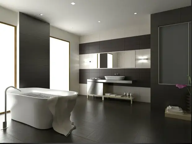 Мебель для ванной комнаты в стиле хай тек