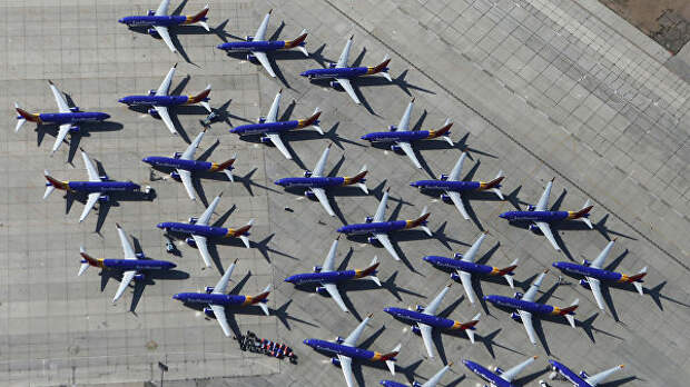 Самолеты Boeing 737 MAX авиакомпании Southwest Airlines в аэропорту Южной Калифорнии Самолеты Boeing 737 MAX авиакомпании Southwest Airlines в аэропорту Южной Калифорнии