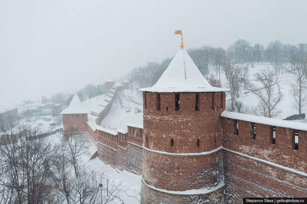 нижний новгород, зима, кремль, белая башня