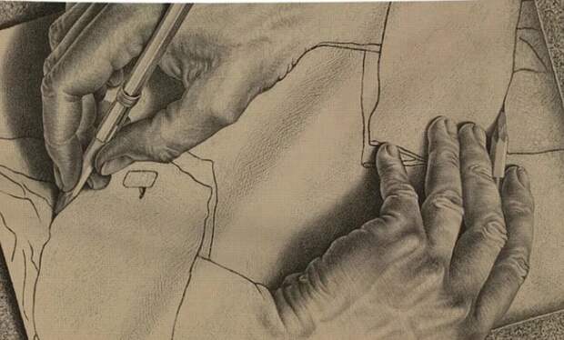 Мауриц Корнелис Эшер. «Рисующие руки».