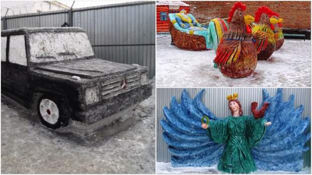 Заключённые слепили из снега «Гелендваген» и танк 360, заключённые, креатив, прикол