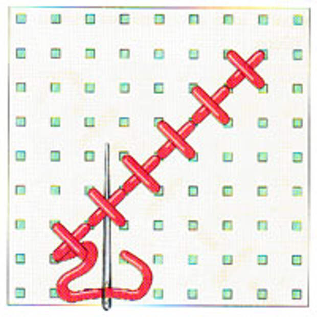 Вышивка крестиком по диагонали. Простая диагональ (фото 13)