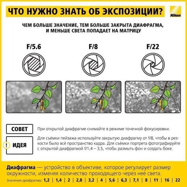 Памятка по настройке экспозиции в фотоаппарате