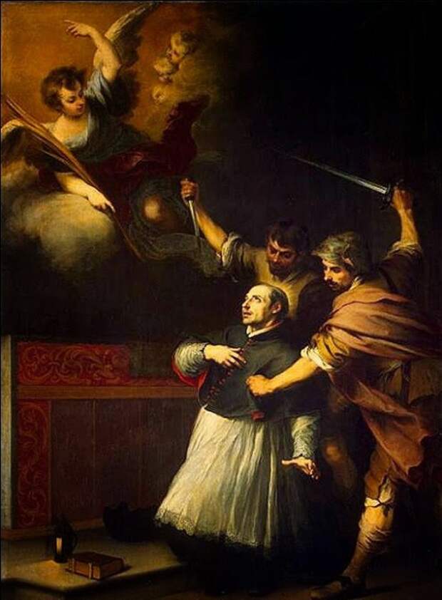 Смерть инквизитора Педро де Арбуэса. Бартоломе Эстебан Мурильо, ок. 1664 года. | Фото: lh3.ggpht.com.