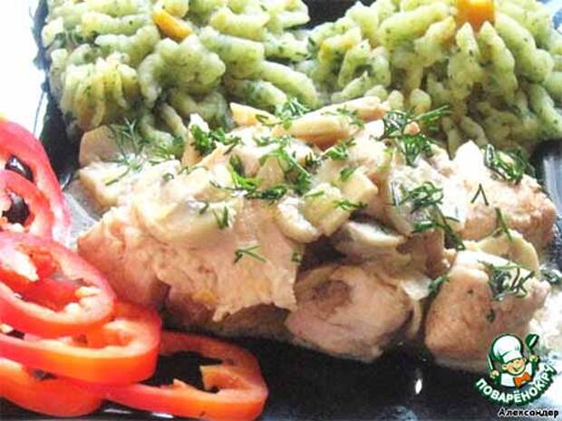 куриная грудка с грибами