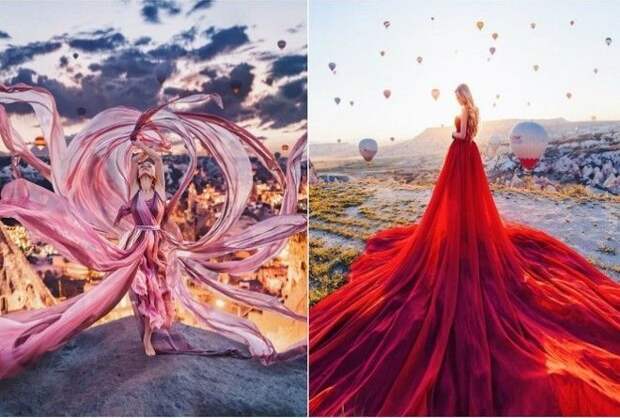 17 потрясающих фотографий девушек в великолепных платьях на фоне пейзажей