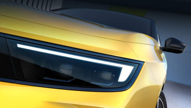 Opel astra. Носовая часть развивает дизайнерскую идею Opel Vizor, использованную, к примеру, в Мокке или в рестомоде Manta GSe ElektroMOD.