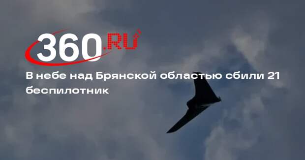 Минобороны РФ: силы ПВО сбили 21 беспилотник в небе над Брянской областью