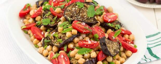 Салат из баклажанов с нутом вкусный рецепт с фото пошагово и видео