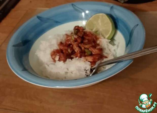 Креветки с зелёным луком "Ода Ямайке"