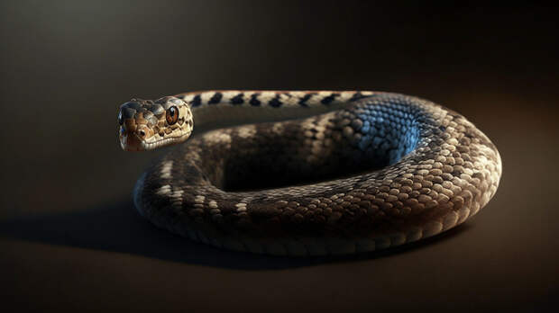 Змея / Изображение сгенерировано ИИ FusionBrain.AI от Sber AI / amic.ru