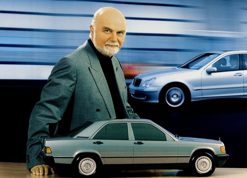 Бруно Сакко и рабочая модель W201 в масштабе 1:5 mercedes, mercedes-benz, авто, автодизайн, автомобили, дизайнер