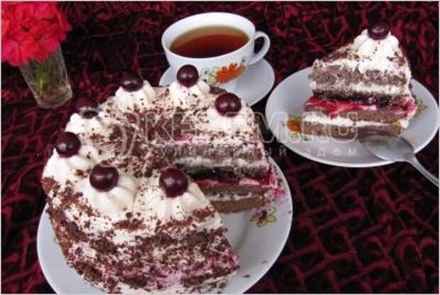 Вишневый торт. Кулинарный рецепт с фотографиями приготовления вишнёвого торта от посетительницы сайта Гузелька!