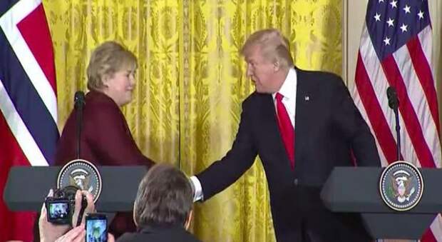 Эрна Сульберг и Дональд Трамп встреча премьер-министра Норвегии и президента США
