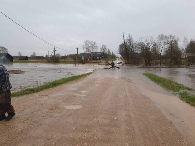 В Тверской области водный поток разрушил дороги