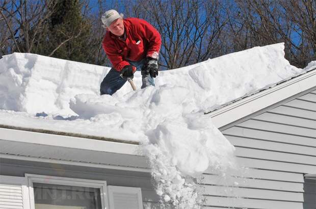 Как безопасно убрать снег с крыши