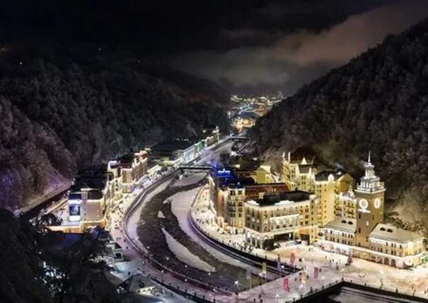 Красная Поляна Сочи зимой.